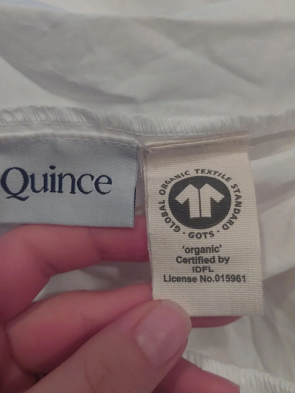 Quince Organic Cotton Percale White/ Sand Sheet & 1 Pillowcase! Twin (236)(READ)